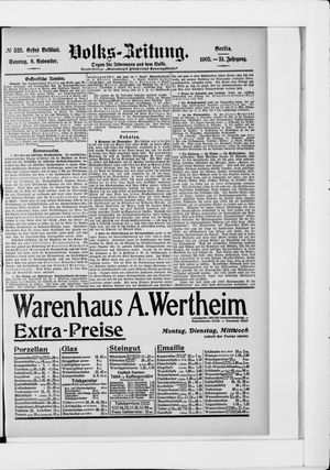 Volks-Zeitung vom 08.11.1903