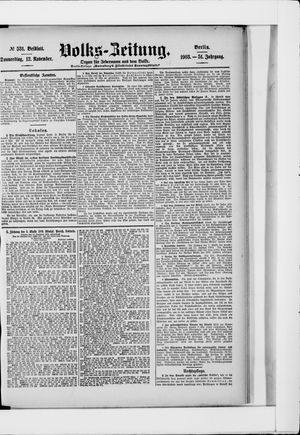 Volks-Zeitung vom 12.11.1903