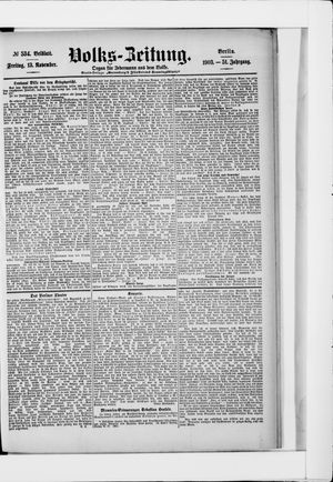 Volks-Zeitung vom 13.11.1903