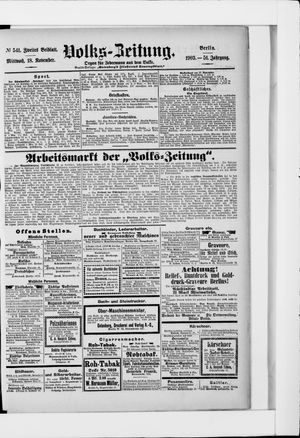 Volks-Zeitung vom 18.11.1903