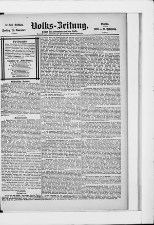 Volks-Zeitung vom 20.11.1903