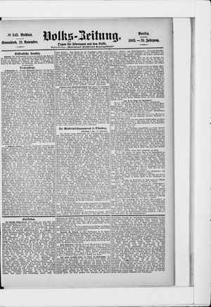 Volks-Zeitung vom 21.11.1903