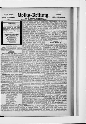 Volks-Zeitung vom 27.11.1903