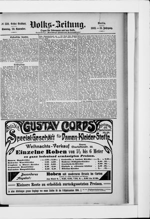 Volks-Zeitung vom 29.11.1903