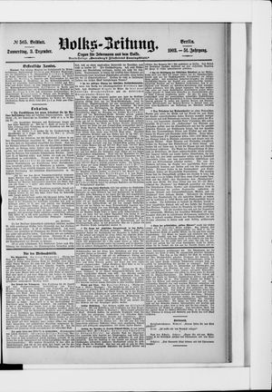 Volks-Zeitung on Dec 3, 1903