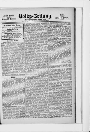 Volks-Zeitung vom 25.12.1903