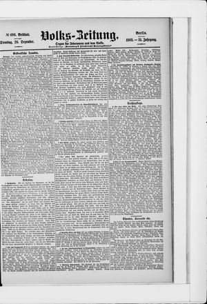 Volks-Zeitung vom 29.12.1903