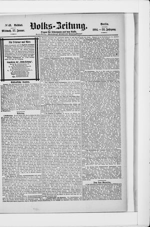 Volks-Zeitung vom 27.01.1904