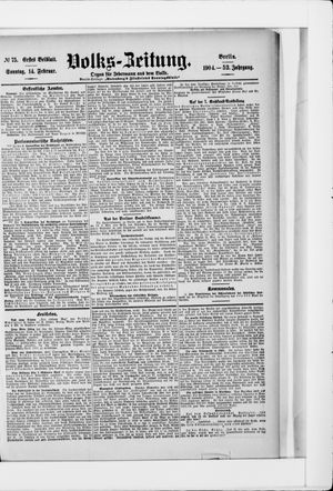 Volks-Zeitung vom 14.02.1904