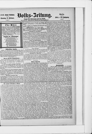 Volks-Zeitung vom 21.02.1904