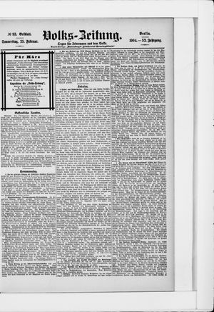 Volks-Zeitung vom 25.02.1904