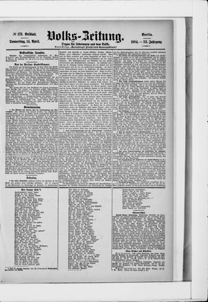 Volks-Zeitung vom 14.04.1904