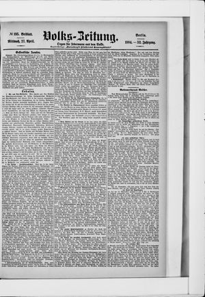 Volks-Zeitung vom 27.04.1904