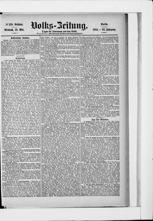 Volks-Zeitung vom 25.05.1904