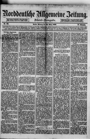 Norddeutsche allgemeine Zeitung vom 24.03.1879