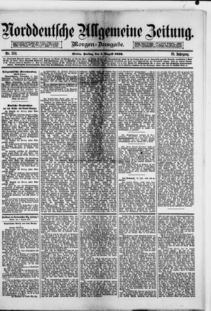 Norddeutsche allgemeine Zeitung on Aug 1, 1879