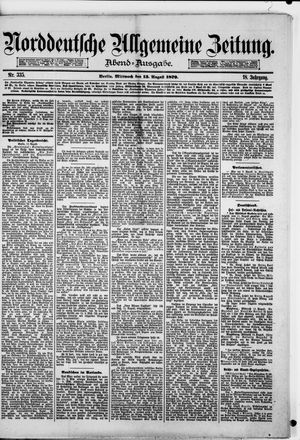 Norddeutsche allgemeine Zeitung vom 13.08.1879