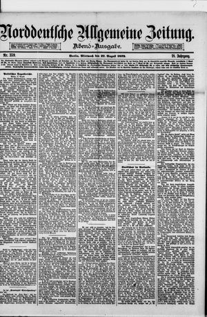 Norddeutsche allgemeine Zeitung vom 27.08.1879