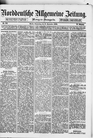 Norddeutsche allgemeine Zeitung vom 11.09.1879