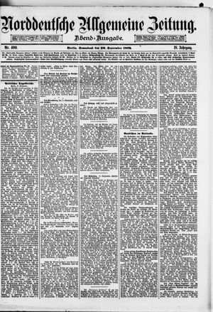 Norddeutsche allgemeine Zeitung vom 20.09.1879