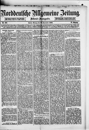 Norddeutsche allgemeine Zeitung vom 22.09.1879