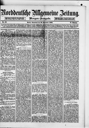 Norddeutsche allgemeine Zeitung on Sep 27, 1879