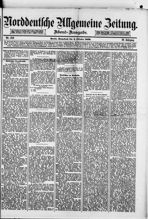 Norddeutsche allgemeine Zeitung vom 04.10.1879