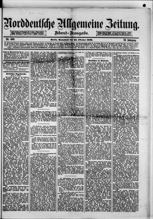 Norddeutsche allgemeine Zeitung vom 25.10.1879