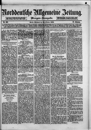Norddeutsche allgemeine Zeitung on Oct 29, 1879