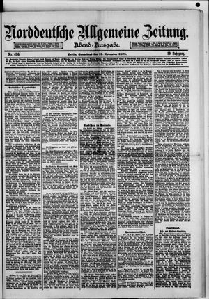 Norddeutsche allgemeine Zeitung vom 15.11.1879