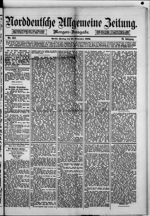 Norddeutsche allgemeine Zeitung on Nov 21, 1879