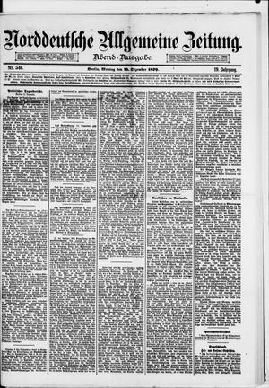 Norddeutsche allgemeine Zeitung on Dec 15, 1879
