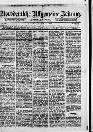 Norddeutsche allgemeine Zeitung vom 22.12.1879