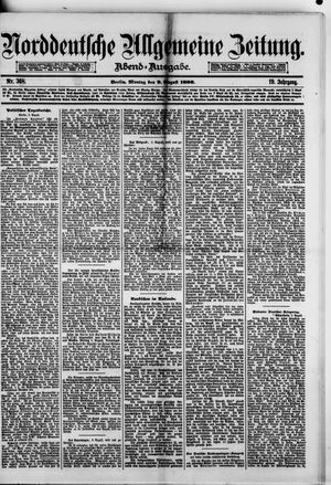 Norddeutsche allgemeine Zeitung vom 09.08.1880