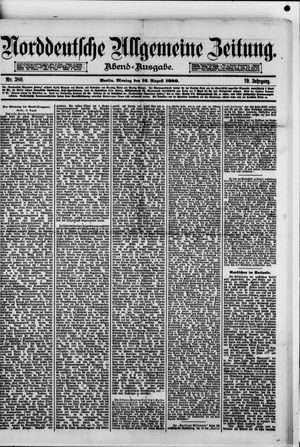 Norddeutsche allgemeine Zeitung vom 16.08.1880