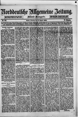 Norddeutsche allgemeine Zeitung vom 17.08.1880