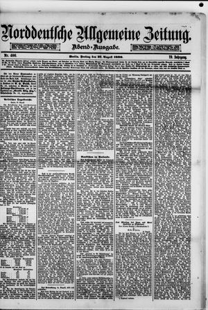 Norddeutsche allgemeine Zeitung vom 27.08.1880