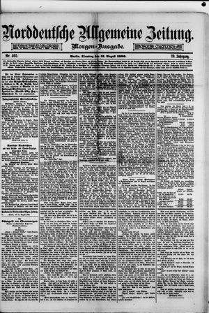 Norddeutsche allgemeine Zeitung vom 31.08.1880