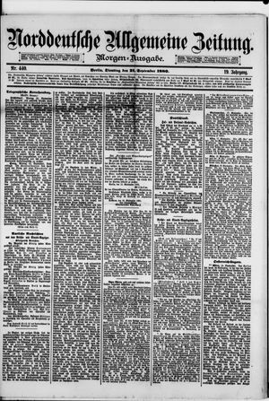 Norddeutsche allgemeine Zeitung vom 21.09.1880