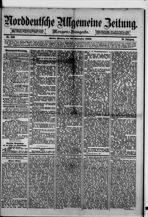 Norddeutsche allgemeine Zeitung vom 26.09.1880