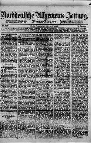 Norddeutsche allgemeine Zeitung on Oct 14, 1880