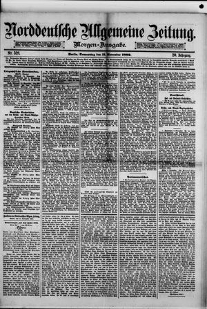 Norddeutsche allgemeine Zeitung vom 11.11.1880