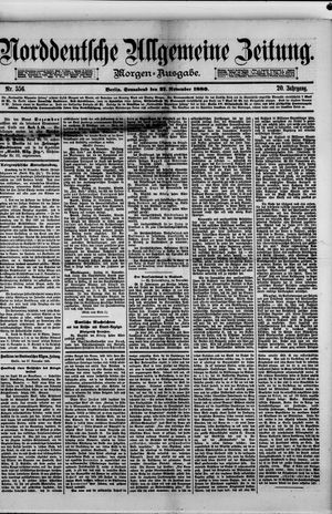 Norddeutsche allgemeine Zeitung vom 27.11.1880