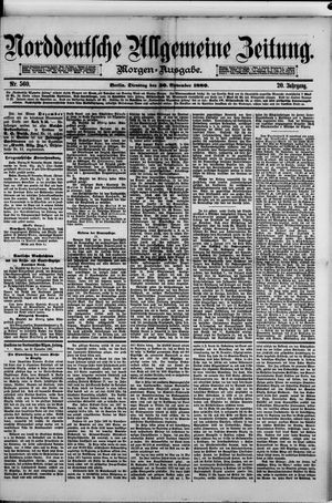 Norddeutsche allgemeine Zeitung on Nov 30, 1880