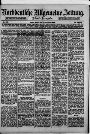 Norddeutsche allgemeine Zeitung vom 24.12.1880