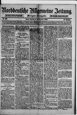 Norddeutsche allgemeine Zeitung vom 28.12.1880
