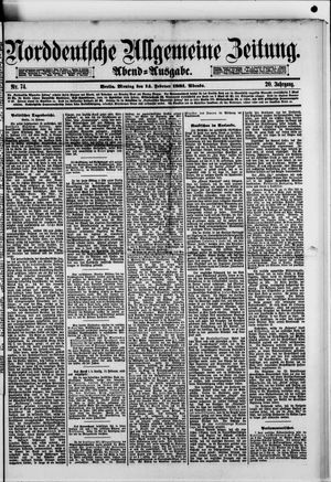 Norddeutsche allgemeine Zeitung vom 14.02.1881