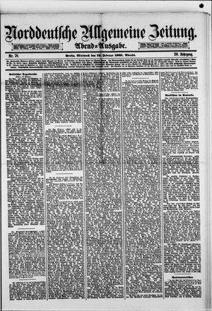 Norddeutsche allgemeine Zeitung vom 16.02.1881
