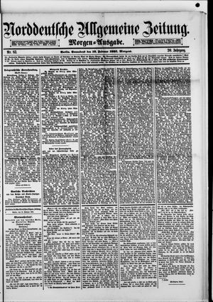 Norddeutsche allgemeine Zeitung vom 18.02.1881