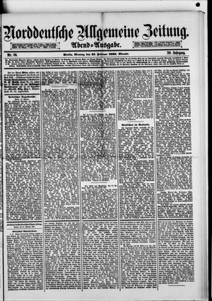 Norddeutsche allgemeine Zeitung vom 21.02.1881